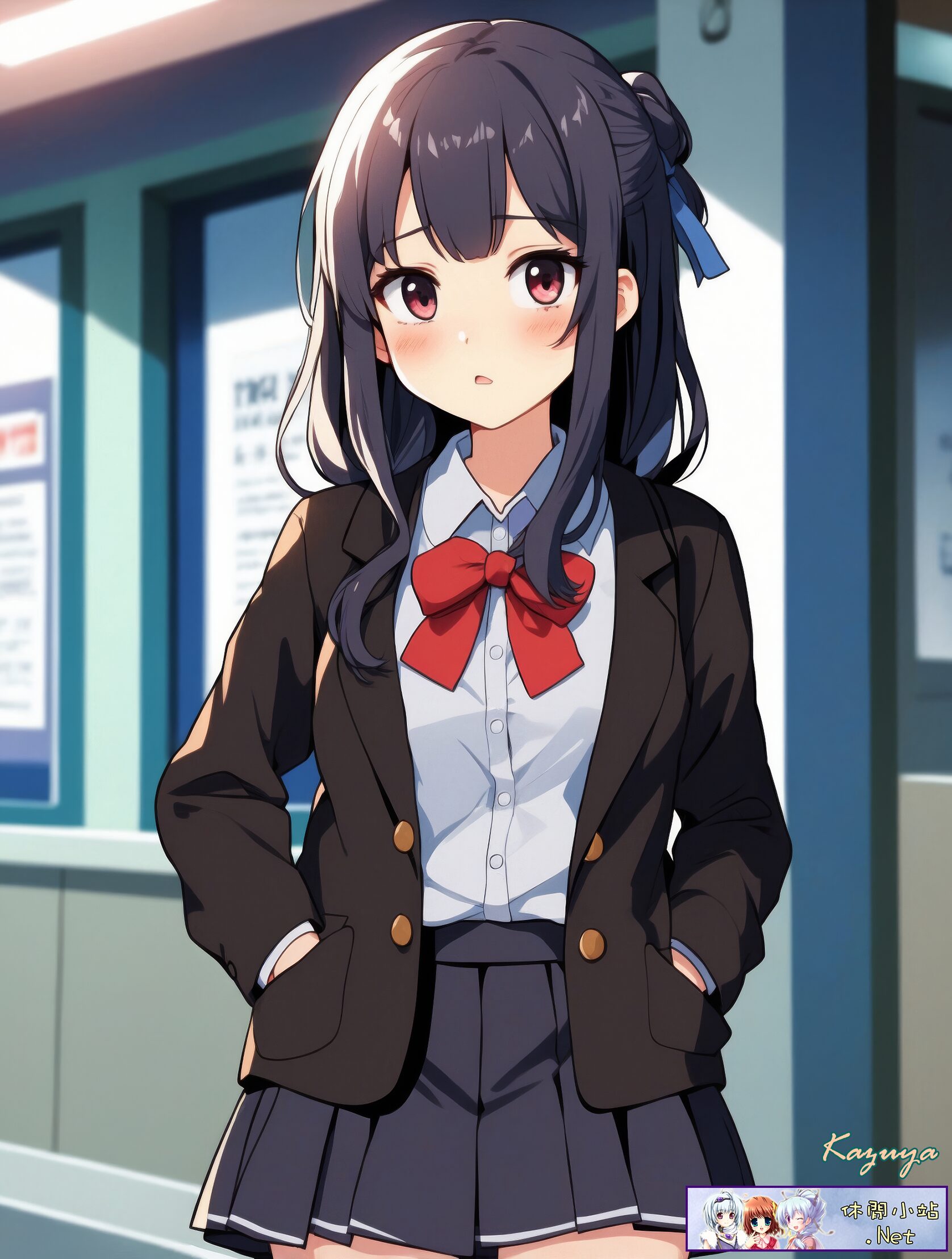 Daidouji Tomoyo stand at the street Daidouji Tomoyo stand at the street