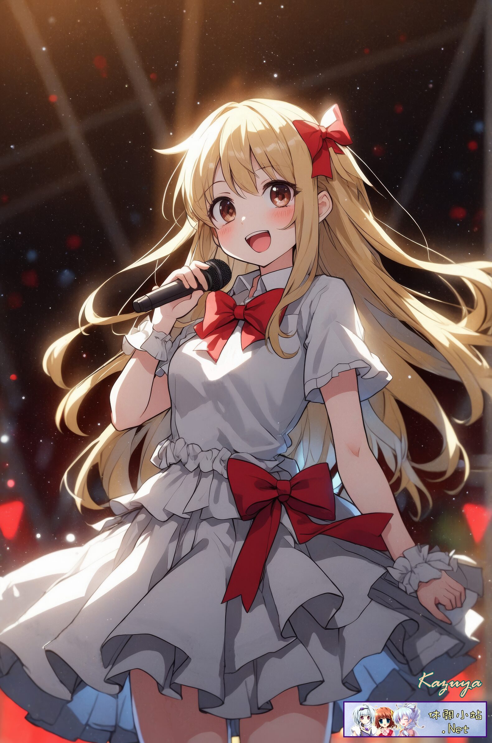 Anime girl singing on the stage Anime girl singing on the stage