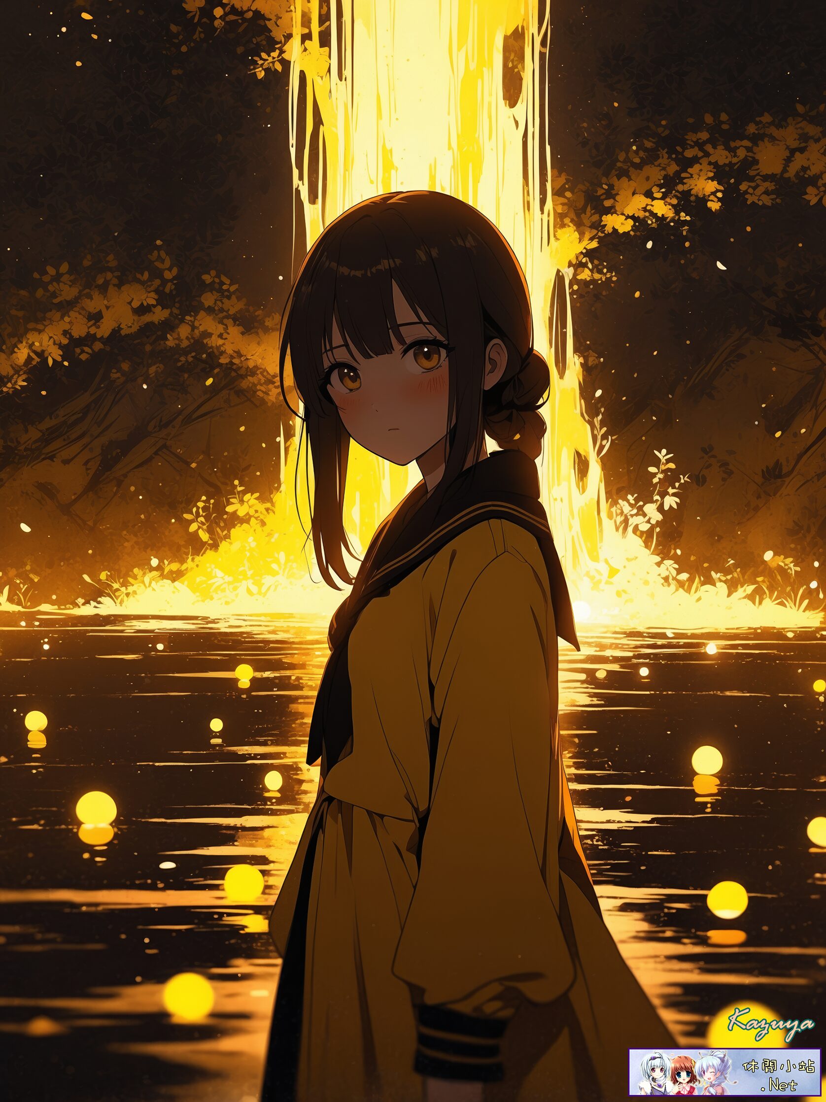 Cute girl in Yellow and black color Cute girl in Yellow and black color